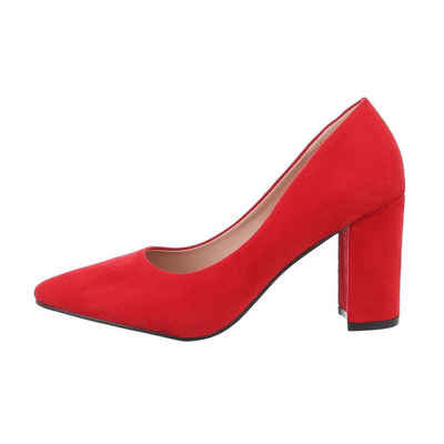  Damen Abendschuhe Elegant High-Heel-Pumps Blockabsatz High Heel Pumps in Rot buy