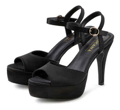  High-Heel-Sandalette Sandale, erotisch offener Schuh mit Peep-Toe und mit Plateau