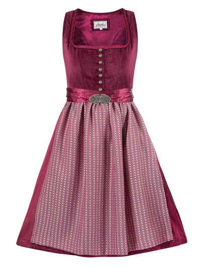  Dirndl Midi Dirndl Antonia weinrot (2-tlg) Rockteil 65cm buy