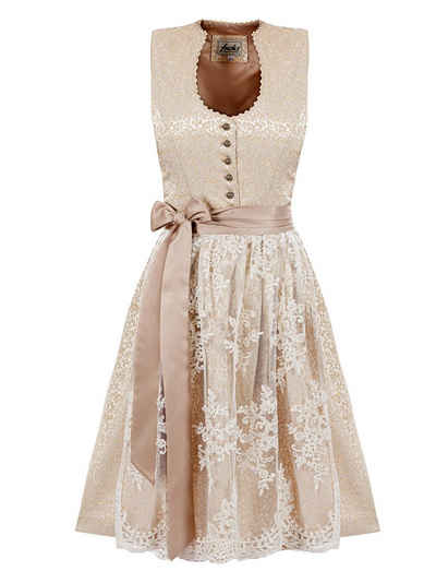  Dirndl Midi Dirndl Friederike champagner (2-tlg) Rockteil 65cm buy