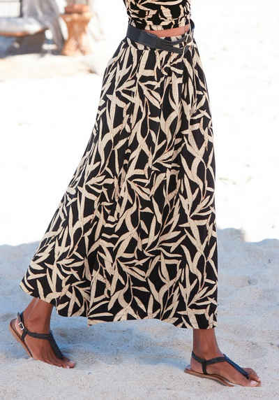  Maxirock mit Alloverdruck, langer Sommerrock mit Schlitz buy