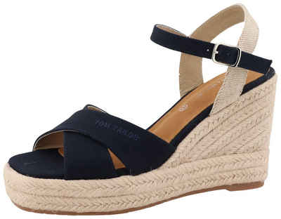  Jolanda High-Heel-Sandalette, Sommerschuh, Sandale, Keilabsatz, mit verstellbarem Ristriemchen