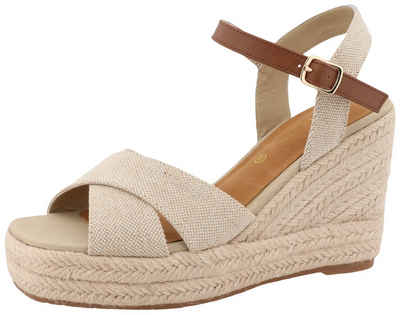  Jolanda High-Heel-Sandalette, Sommerschuh, Sandale, Keilabsatz, mit verstellbarem Ristriemchen