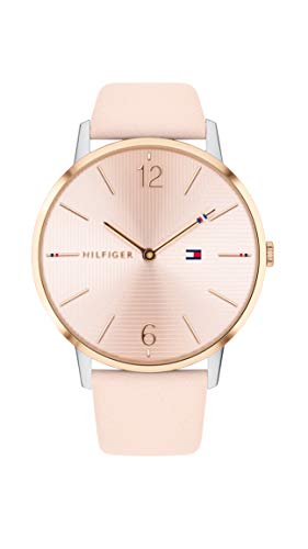 Tommy Hilfiger Analog Quarzuhr für Damen mit Pinkes Lederarmband - 1781973