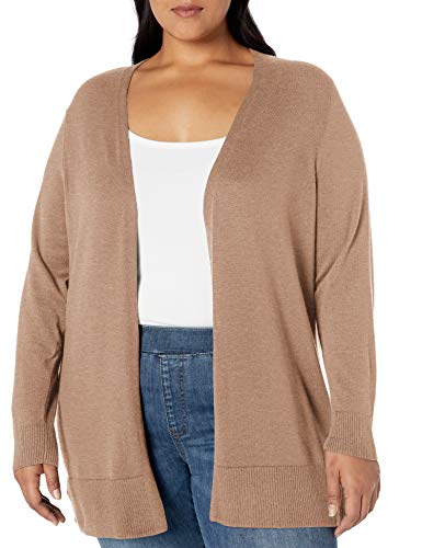 Amazon Essentials Damen Leichte Strickjacke, Vorne Offen (Erhältlich In Übergröße), Kamelbraun Meliert, XL buy