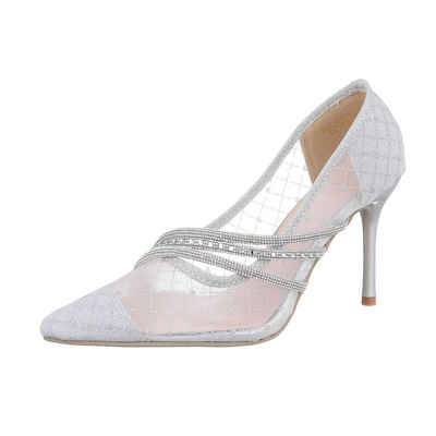  Damen Abendschuhe Elegant High-Heel-Pumps (86192539) Pfennig-/Stilettoabsatz High Heel Pumps in Silber buy