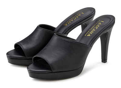  High-Heel-Pantolette Mule, Sandale, offener Schuh mit leichtem Plateau