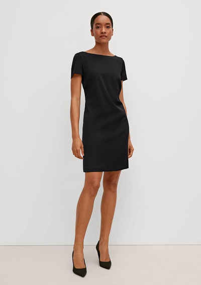  Minikleid Kurzes Kleid mit U-Boot-Ausschnitt Ziernaht