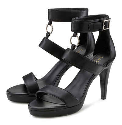  High-Heel-Sandalette Sandale, erotisch offener Schuh mit Ring-Applikation