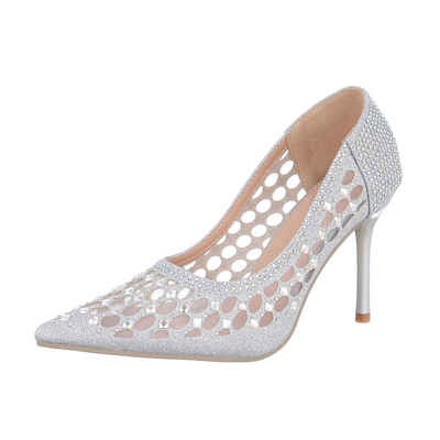  Damen Abendschuhe Elegant High-Heel-Pumps (87118000) Pfennig-/Stilettoabsatz High Heel Pumps in Silber
