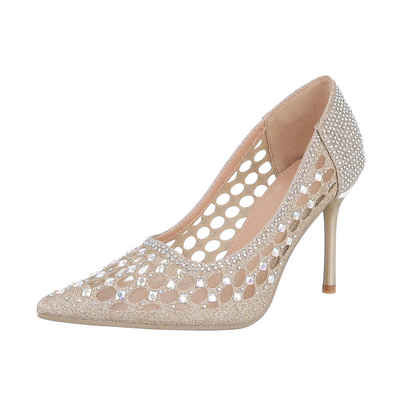  Damen Abendschuhe Elegant High-Heel-Pumps (87118006) Pfennig-/Stilettoabsatz High Heel Pumps in Gold buy