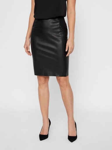  Lederimitatrock VMBUTTERSIA HW COATED SKIRT NOOS
