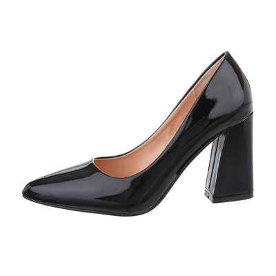  Damen Abendschuhe Elegant High-Heel-Pumps (85744366) Blockabsatz High Heel Pumps in Schwarz