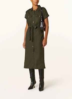 BARBOUR INTERNATIONAL Hemdblusenkleid HARLOW mit Leinen
