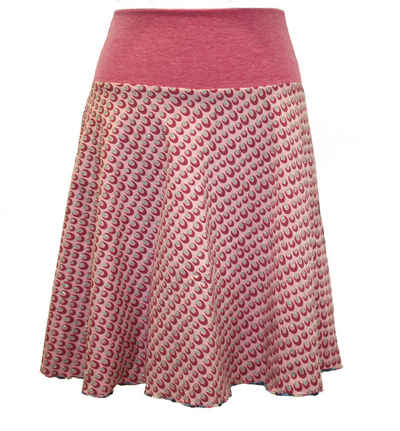  Jerseyrock A-Linie 52cm Glitzer Rosa Grün elastischer Bund buy