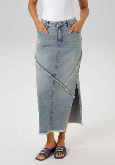  Jeansrock mit raffiniertem Seitenschlitz