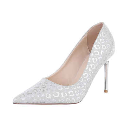  Damen Abendschuhe Elegant High-Heel-Pumps (87118528) Pfennig-/Stilettoabsatz High Heel Pumps in Silber