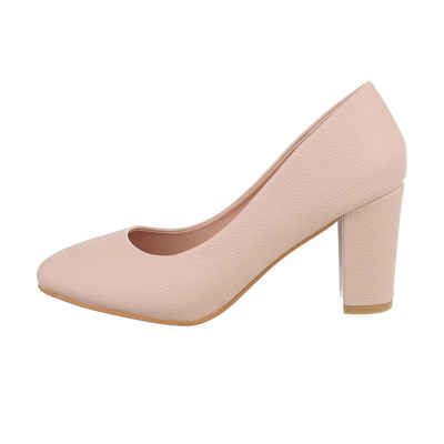  Damen Abendschuhe Elegant High-Heel-Pumps Blockabsatz High Heel Pumps in Beige