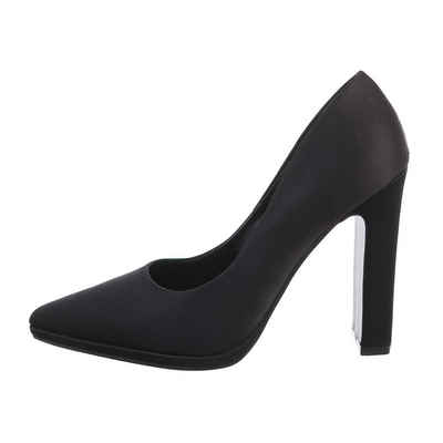  Damen Abendschuhe Elegant High-Heel-Pumps Blockabsatz High Heel Pumps in Schwarz