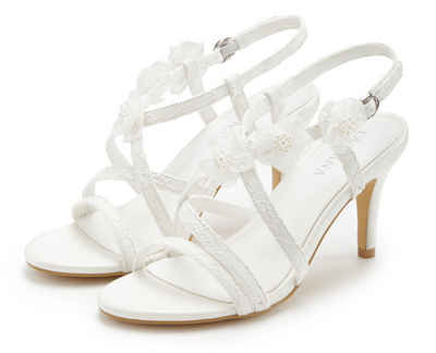  Riemchenschuh mit Absatz, High-Heel-Sandalette Romantische Sandalette, Sommerschuh