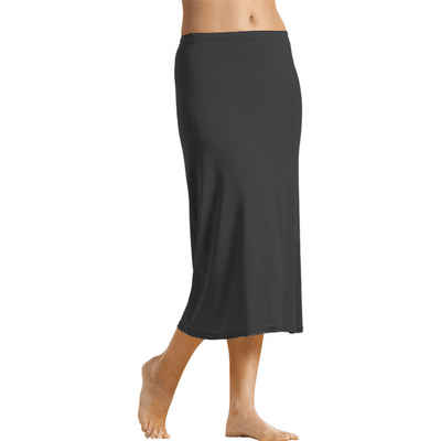  Unterrock Damen Unterrock Unterkleid Lang Rock Halbrock Knielang (1-tlg) 95% Baumwolle - 70cm Länge - Mit Schlitz unten