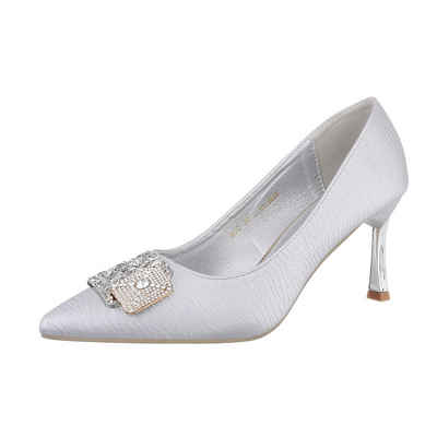  Damen Abendschuhe Elegant High-Heel-Pumps (86192514) Pfennig-/Stilettoabsatz High Heel Pumps in Silber