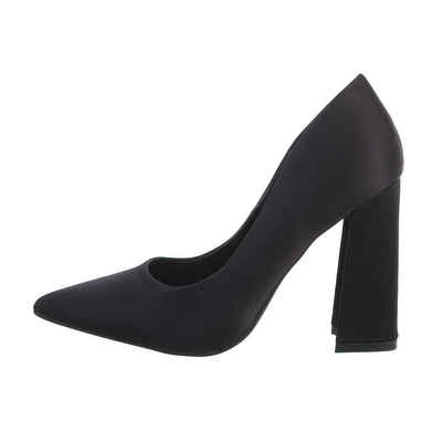  Damen Abendschuhe Elegant High-Heel-Pumps Blockabsatz High Heel Pumps in Schwarz