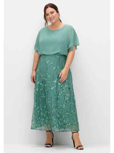  Abendkleid Große Größen mit Stickereien und Pailletten am Rock buy
