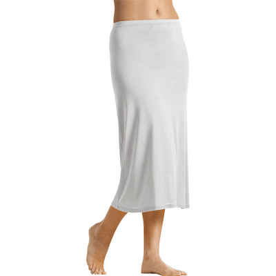  Unterrock Damen Unterrock Unterkleid Lang Rock Halbrock Knielang (1-tlg) 95% Baumwolle - 70cm Länge - Mit Schlitz unten