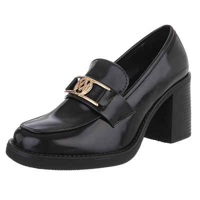  Elegante Absatzschuhe mit Detailverschluss für Damen High-Heel-Pumps (90793463) Blockabsatz Pumps in Schwarz
