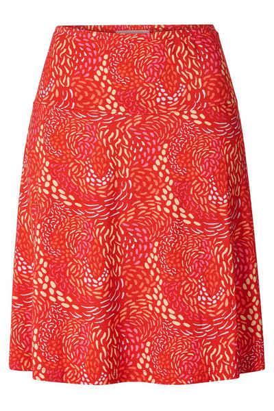  Strickrock Rock Damen mit floralem Print - Sommerrock aus hochwertiger Viskose Bequemer Midi Rock in A-Linie mit elastischem Bund
