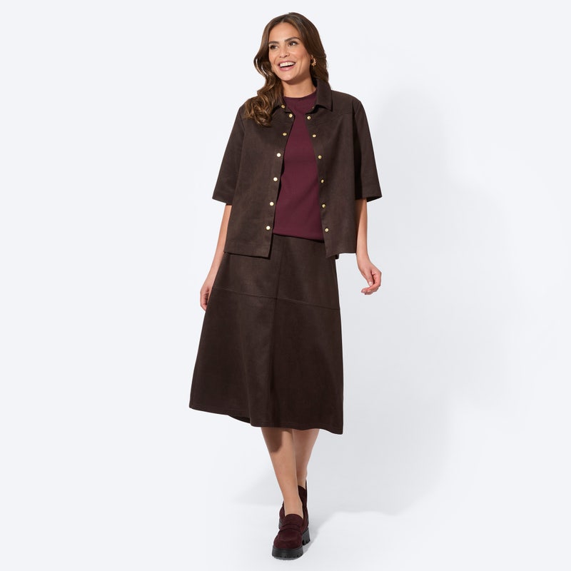 Damen-Rock in Suede-Optik