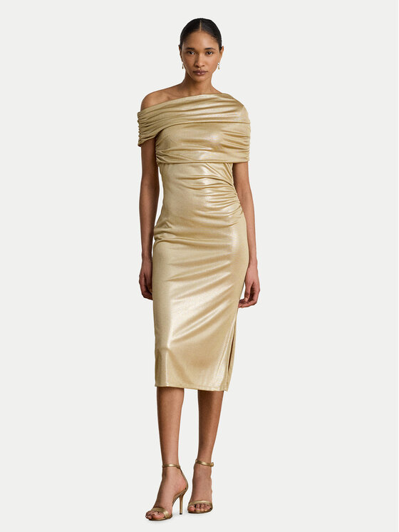 LAUREN RALPH LAUREN Coctailkleid 253P13991001 Goldfarben Slim Fit