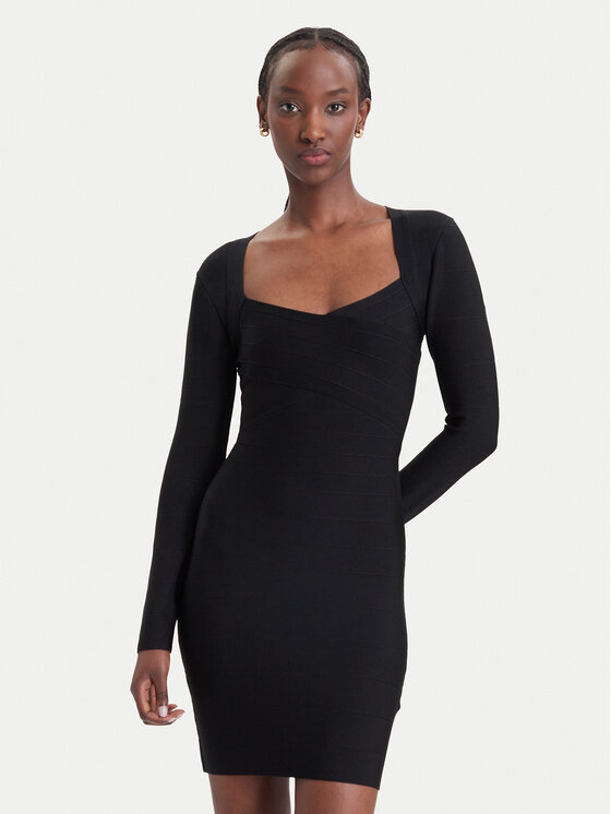 Guess Coctailkleid W6BK84 Z1787 Schwarz Slim Fit