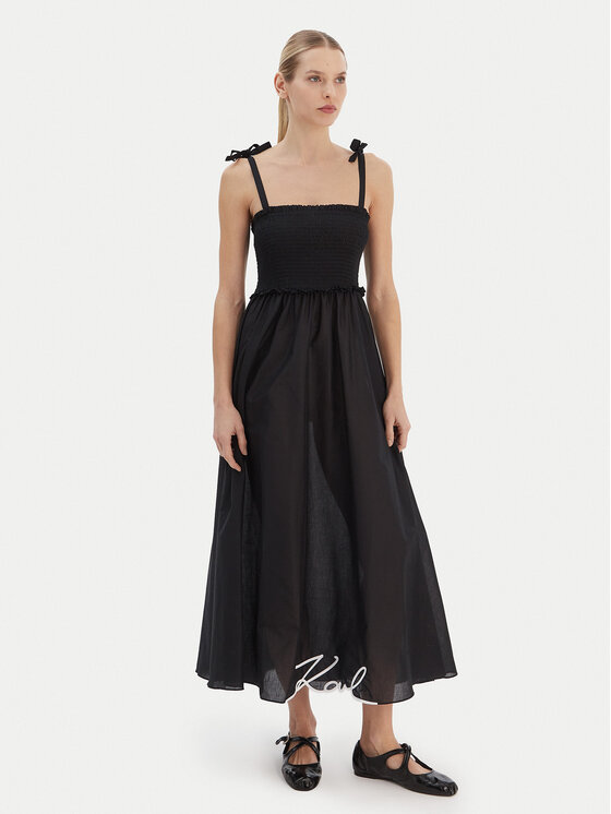 KARL LAGERFELD Sommerkleid A2W46009 Schwarz Regular Fit