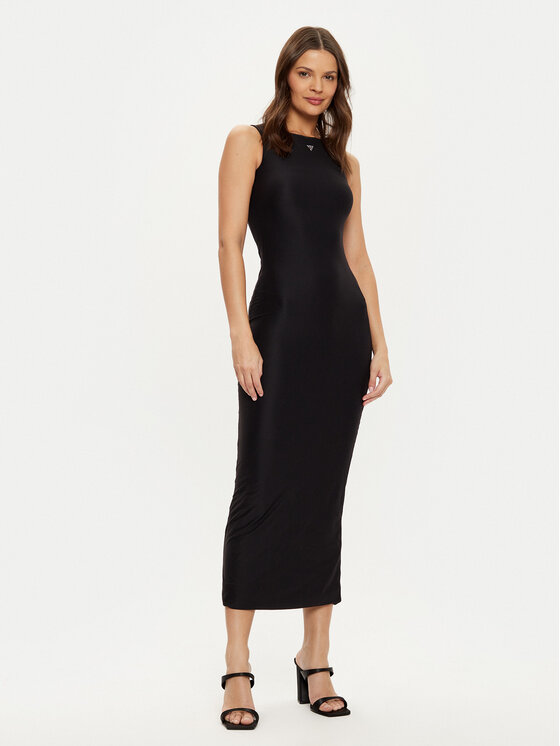 Guess Strickkleid W4YK0J KCDE0 Schwarz Slim Fit