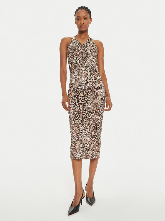 ViCOLO Coctailkleid TS0556 Braun Slim Fit