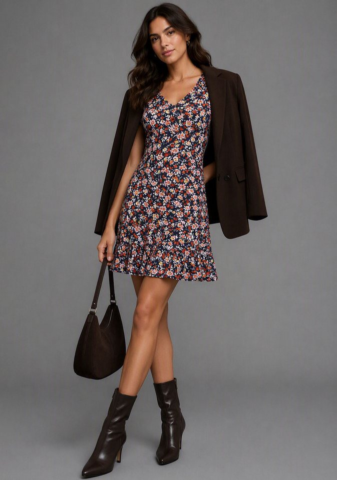 Laura Scott Skaterkleid mit floralem Alloverdruck, aus Viskosemischung