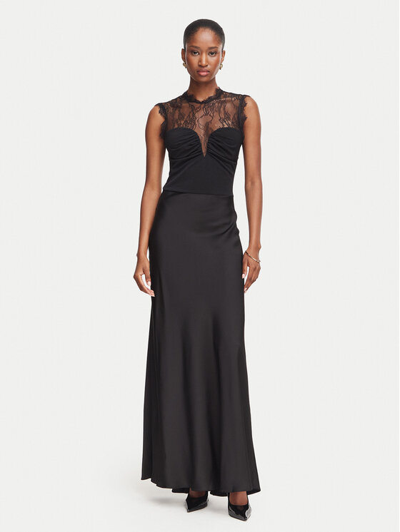 Rinascimento Abendkleid CFC0130478003 Schwarz Slim Fit