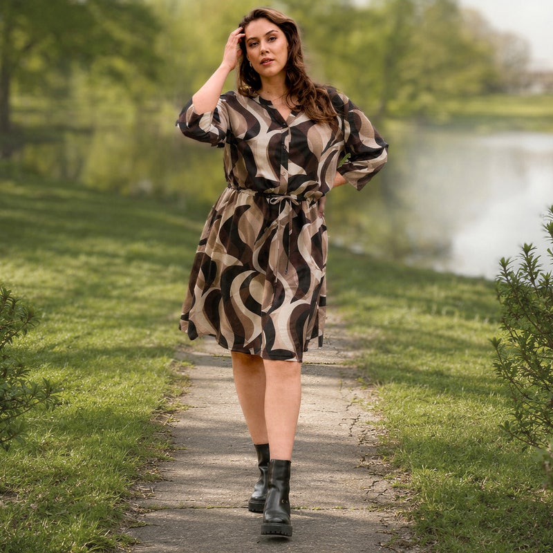 Damen-Kleid aus Viskose, große Größen