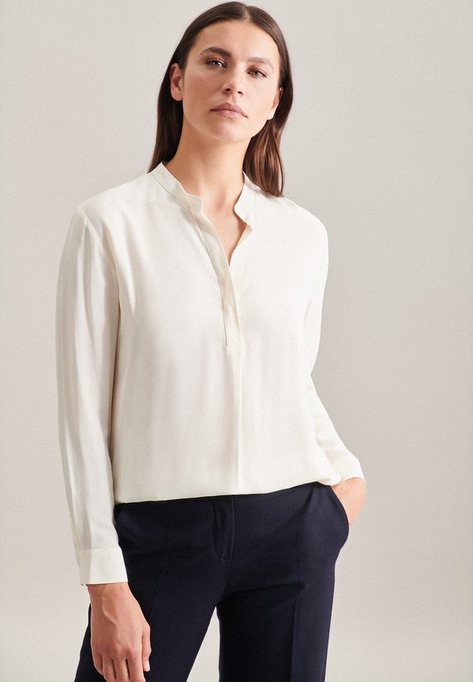 seidensticker Klassische Bluse 1/1 V-Neck Uni