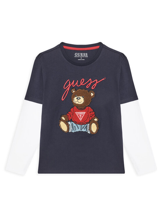 Guess Bluse L4BI13 I3Z14 Dunkelblau Regular Fit
