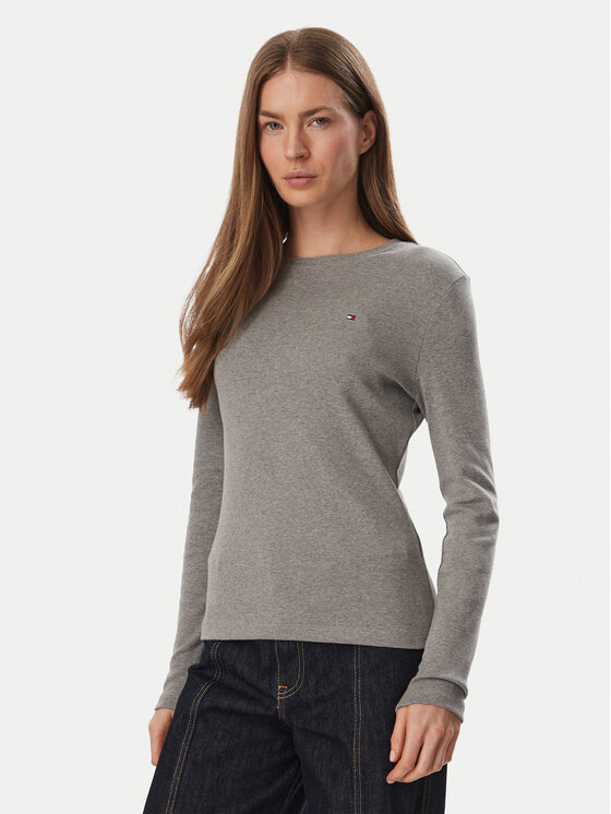 Tommy Hilfiger Bluse Cody WW0WW53689 Grau Slim Fit