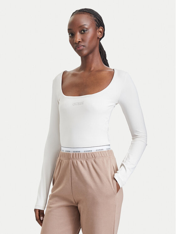 Guess Bluse V6BP05 K6318 Creme Regular Fit