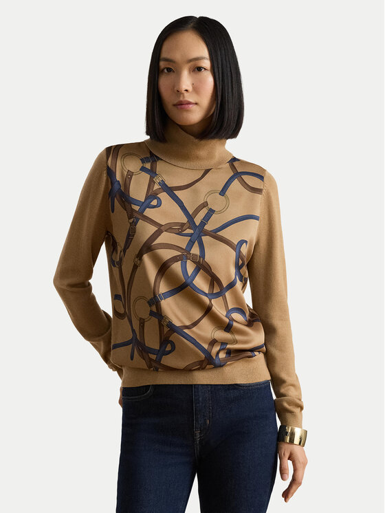 LAUREN RALPH LAUREN Rollkragenpullover 200B27532001 Dunkelbeige Relaxed Fit