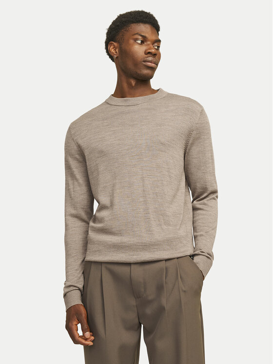 Jack & Jones Pullover Merino 12216817 Grau Regular Fit