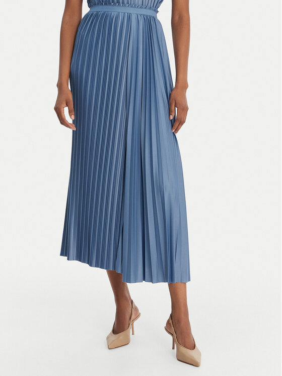 MAX&Co. Faltenrock 2616771013200 Blau Regular Fit