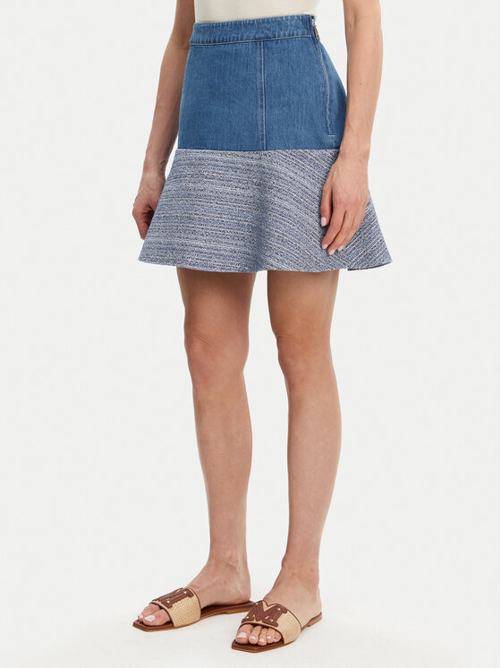 Guess Minirock W5GD87 WH610 Blau Regular Fit