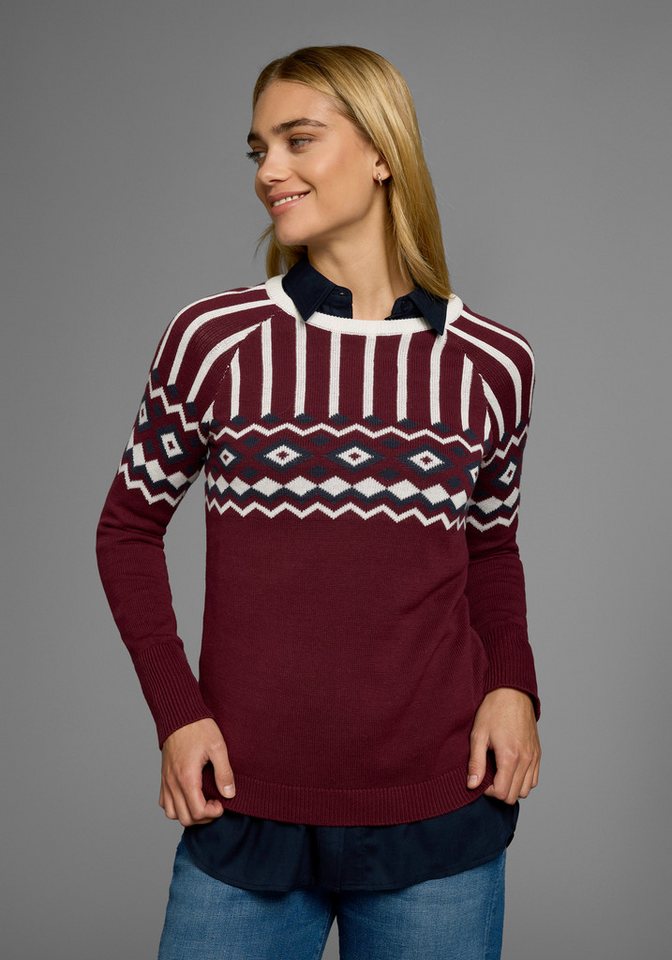 AJC Jacquardpullover mit Norwegermuster in verschiedenen Farbvarianten
