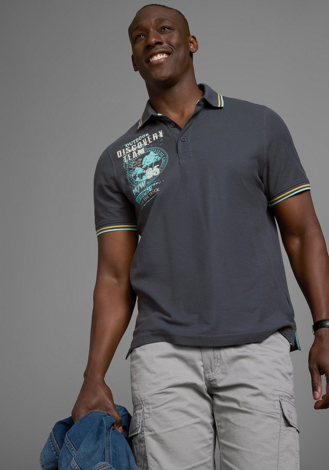 Man's World Poloshirt Kurzarm, lässige Passform, mit trendigem Print, Polokragen